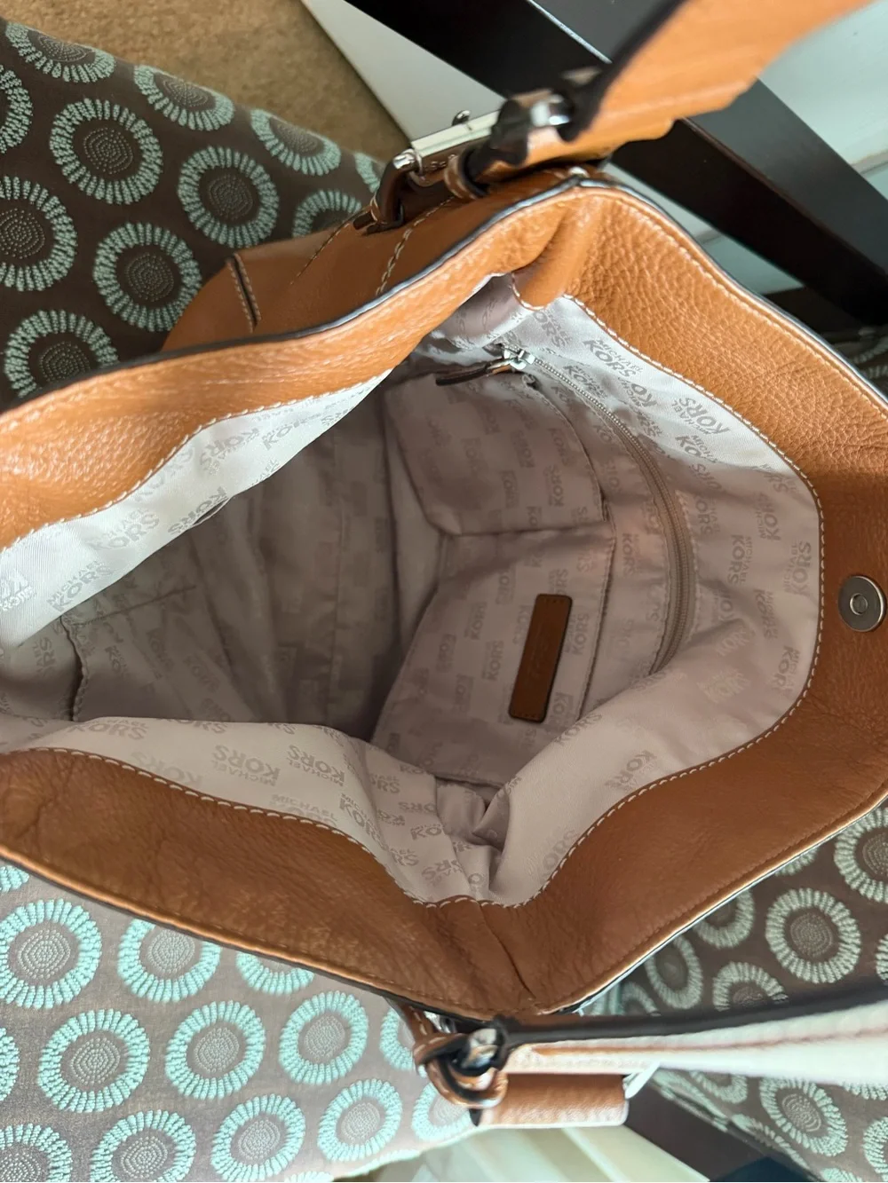 Michael Kors Tan Pebbled Leather Hobo Shoulder Bag